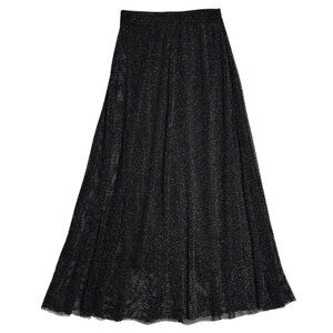 NWOT ZARA MESH FLOWY SHIMMER BLACK SKIRT ROMANTIC ETHEREAL FAIRY GOTH SMALL